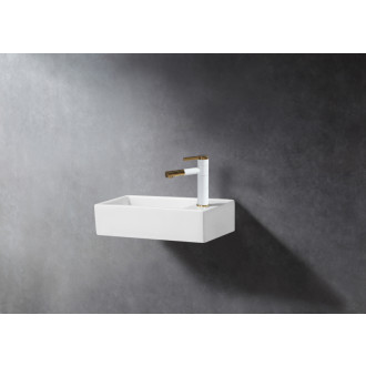 CERANO - Umývadlo keramické Giovanni, závesné pravé - biela lesklá - 41x22,5 cm
