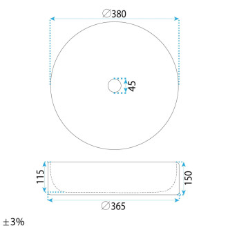 Umývadlo na dosku DUO Matcha Matt