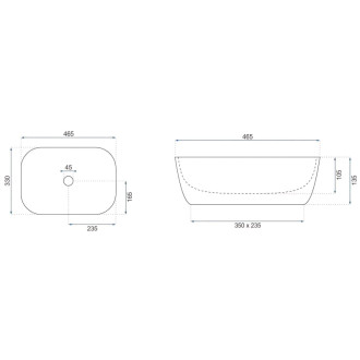 Umývadlo na dosku Rea Belinda Marrone Shiny