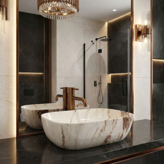 Umývadlo na dosku Rea Belinda Marrone Shiny