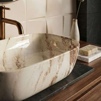 Umývadlo na dosku Rea Belinda Marrone Shiny