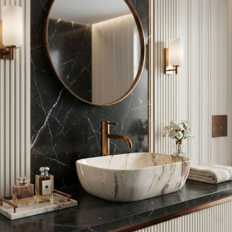 Umývadlo na dosku Rea Belinda Marrone Shiny