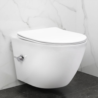 Závesná WC misa REA Carlo Lux Rimless s funkciou bidetu