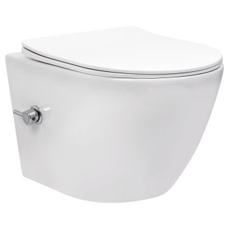 Závesná WC misa REA Carlo Lux Rimless s funkciou bidetu