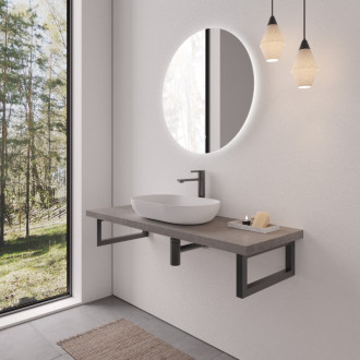 CERANO - Doska pod umývadlo Navira Pro + podperná konzola - betónovo šedá - 71x46,5x3,6 cm