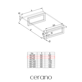 CERANO - Doska pod umývadlo Navira Pro + podperná konzola - betónovo šedá - 71x46,5x3,6 cm