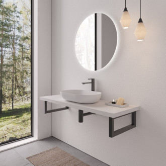 CERANO - Doska pod umývadlo Navira Pro + podperná konzola - biela matná - 161x46,5x3,6 cm