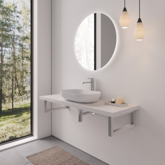 CERANO - Doska pod umývadlo Navira Pro + podperná konzola - biela matná - 71x46,5x3,6 cm