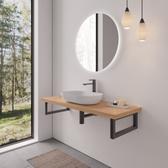 CERANO - Doska pod umývadlo Navira Pro + podperná konzola - dub medový - 161x46,5x3,6 cm