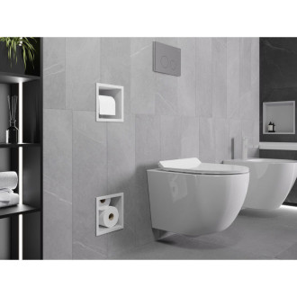 Držiak toaletného papiera Mexen X-Wall-BP s úložným priestorom, biely - 1924