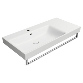 NUBES keramické umývadlo 100x50cm, s odkladacou plochou vpravo, biela mat