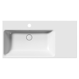 NUBES keramické umývadlo 100x50cm, s odkladacou plochou vpravo, biela mat