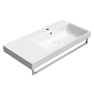 NUBES keramické umývadlo 100x50cm, s odkladacou plochou vľavo, biela ExtraGlaze