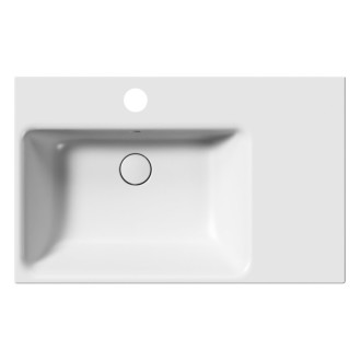 NUBES keramické umývadlo 80x50cm, s odkladacou plochou vpravo, biela mat