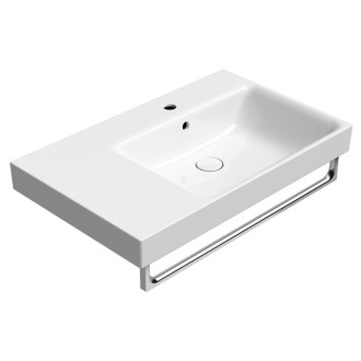 NUBES keramické umývadlo 80x50cm, s odkladacou plochou vľavo, biela ExtraGlaze