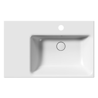 NUBES keramické umývadlo 80x50cm, s odkladacou plochou vľavo, biela mat