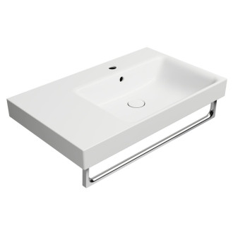 NUBES keramické umývadlo 80x50cm, s odkladacou plochou vľavo, biela mat