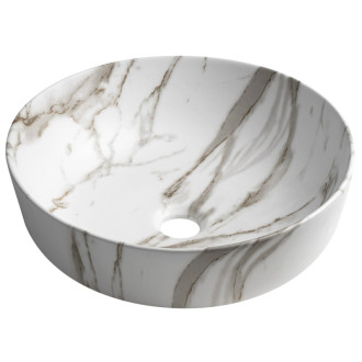 RONDEA keramické umývadlo na dosku Ø 41cm, bianco carrara