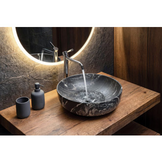 RONDEA keramické umývadlo na dosku Ø 41cm, carnico mramor