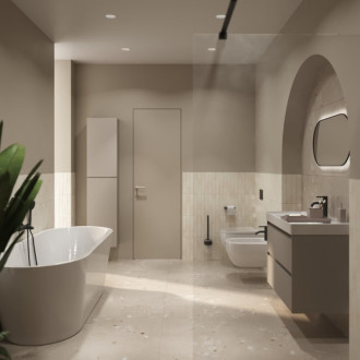 Kúpeľňová skrinka vysoká Roca Ona 40x175x30 cm piesková mat A857635510