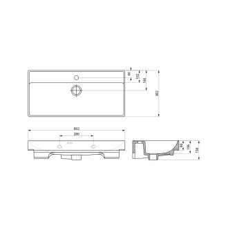PARLA keramické umývadlo 80x38cm, biela
