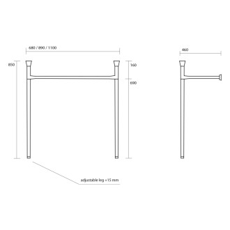 THE NEW YORKER konštrukcia pre umývadlo 80cm, chróm