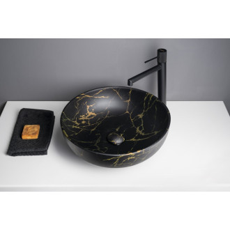 RONDANE keramické umývadlo na dosku Ø 41cm, portoro mramor