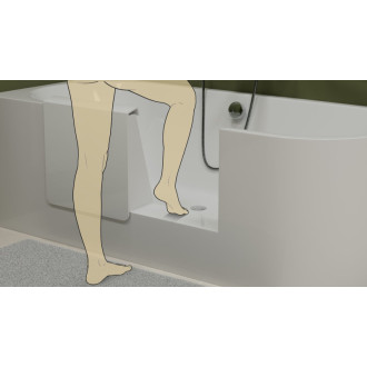 PORTAS L asymetrická vaňa s dvierkami, 180x75x60cm, biela