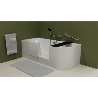 PORTAS L asymetrická vaňa s dvierkami, 180x75x60cm, biela