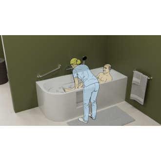 PORTAS R asymetrická vaňa s dvierkami, 180x75x60cm, biela