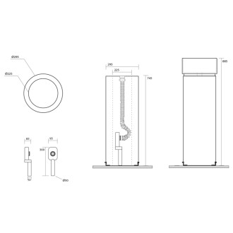 OKE keramické umývadlo voľne stojace, priemer 30x88, 5cm, verde mat