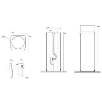 HAKO keramické umývadlo voľne stojace, 30x88, 5x30cm, biela