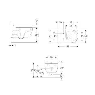 GEBERIT BAMBINI WC závesné, Rimfree, biela