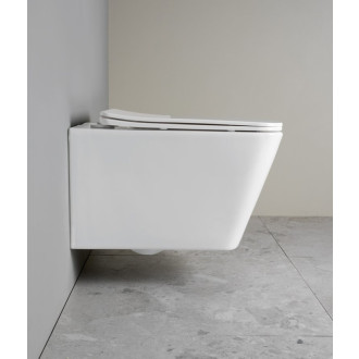 PORTO závesná WC misa, Vortex Rimless, 36x52cm, biela