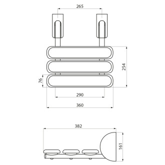 HANDICAP sklopné sedátko do sprchovacieho kúta, 36x25cm, čierna