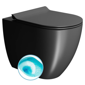 PURA WC misa stojaca, Swirlflush, 36x55cm, spodný/zadný odpad, čierna dual-mat
