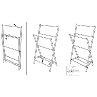 WING skladací stojan na uteráky 58x103x35cm, jaseň