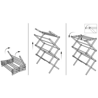 CIKCAK skladací stojan na uteráky 73x97x39cm, jaseň
