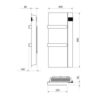 ONSEN EVO elektrické vykurovacie teleso 400x900mm, 1000 W, biela