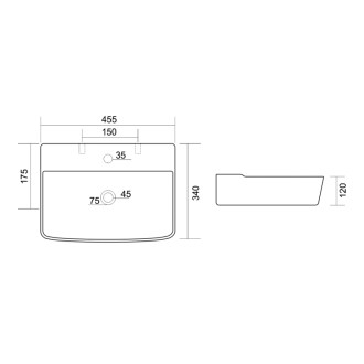 CRISTY keramické umývadlo 45x34cm, biela