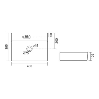 SOYO keramické umývadlo 46x36cm, biela