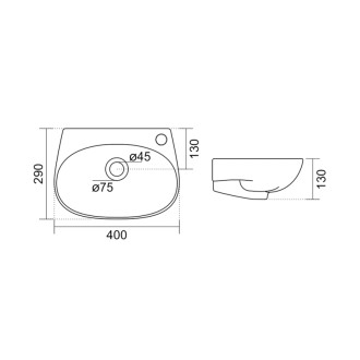 VELSA keramické umývadlo 40x29cm, biela