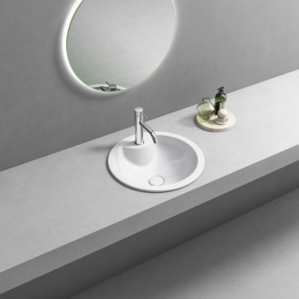 SHIPRA keramické umývadlo zápustné, priemer 46cm, biela