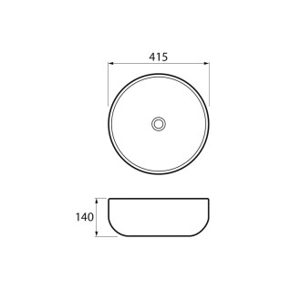 RONDEA keramické umývadlo na dosku Ø 41cm, čierna mat