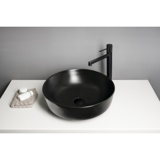 RONDEA keramické umývadlo na dosku Ø 41cm, čierna mat