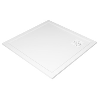 XENA sprchová vanička z liateho mramoru, štvorec 90x90cm, biela