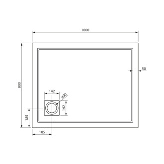 XENA sprchová vanička z liateho mramoru, obdĺžnik 100x80cm, biela