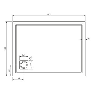 XENA sprchová vanička z liateho mramoru, obdĺžnik 120x90cm, biela