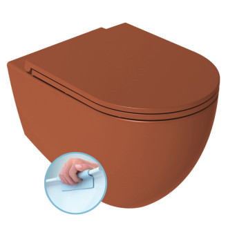 INFINITY závesná WC misa, Rimless, 36,5x53cm, terracotta