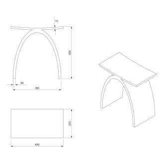 KORAL kúpeľňová stolička 43x43x23, 5cm, solid surface, biela mat